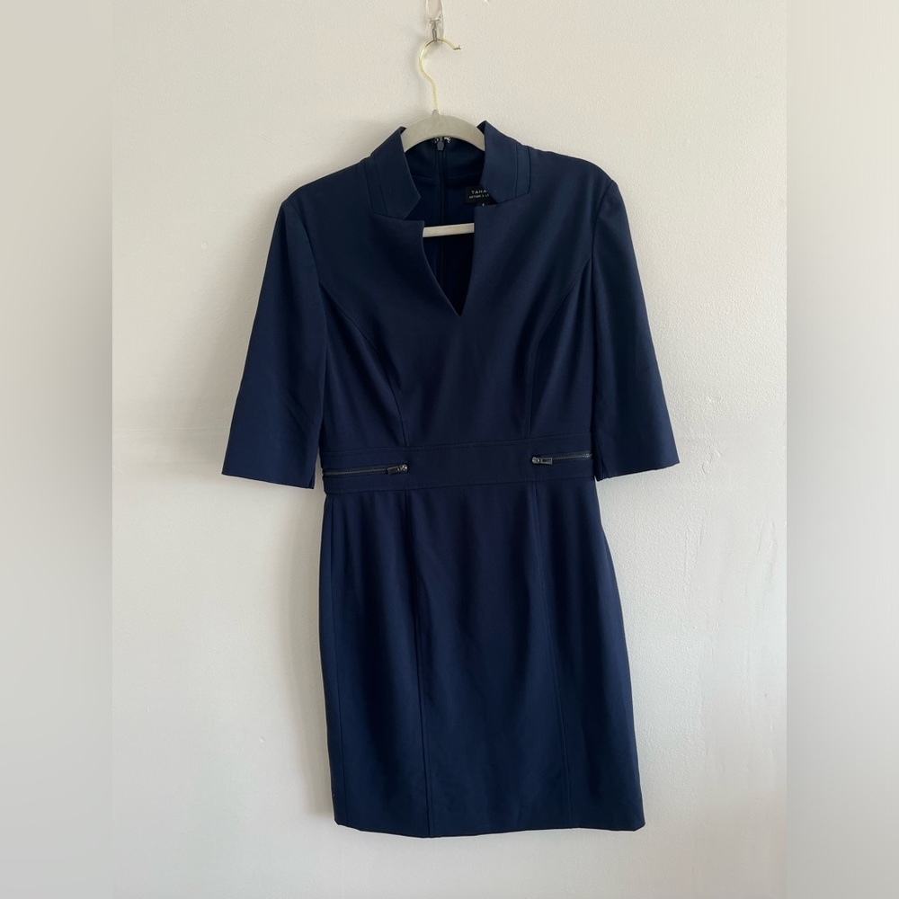 Tahari Arthur S. Levine 6 Navy Dress